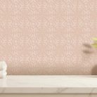 Vintage virágos csempe mintás tapéta pasztel puncs színben