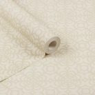 Vintage virágos csempe mintás tapéta fehér-bézs színben