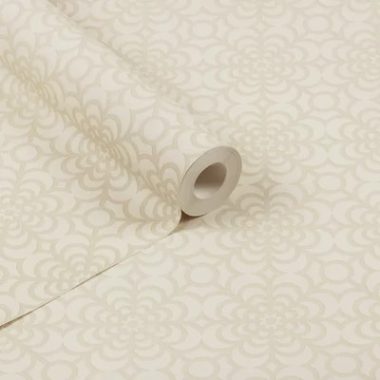   Vintage virágos csempe mintás tapéta fehér-bézs színben