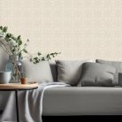 Vintage virágos csempe mintás tapéta fehér-bézs színben