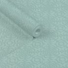 Vintage virágos csempe mintás tapéta vízkék színben