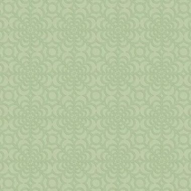   Vintage virágos csempe mintás tapéta zsályazöld színben