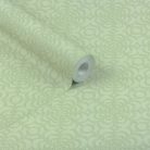 Vintage virágos csempe mintás tapéta zsályazöld színben