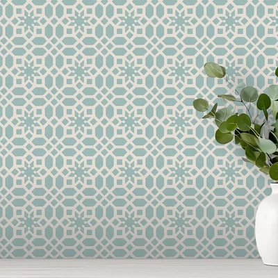 Klasszikus csillagmintás tapéta artdeco stílusjegyekkel