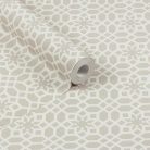 Klasszikus csillagmintás tapéta artdeco stílusjegyekkel bézs színben