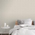 Klasszikus csillagmintás tapéta artdeco stílusjegyekkel bézs színben