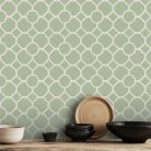 Klasszikus artdeco stílusú tapéta zsályazöld színben