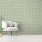 Klasszikus artdeco stílusú tapéta zsályazöld színben