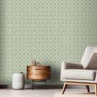 Klasszikus artdeco stílusú tapéta zsályazöld színben