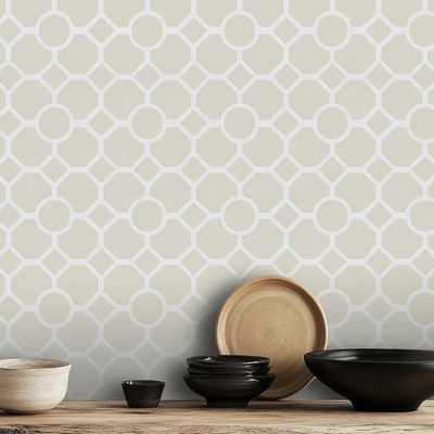 Klasszikus artdeco stílusú tapéta bézs színben