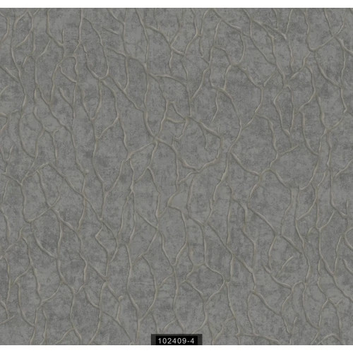 Fémes hatású csillogós szürke beton alapon ezüst  modern absztrakt mintás vinyl tapéta 