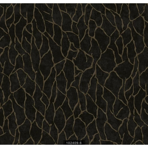 Fémes hatású csillogós fekete beton alapon modern  arany absztrakt mintás vinyl tapéta