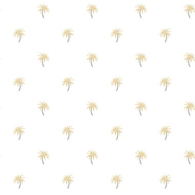 Fehér alapon arany apró pálmafa mintás vlies tapéta 
