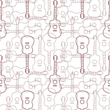   Fehér alapon bordó gitár mintás gyerek tini vlies dekor tapéta 