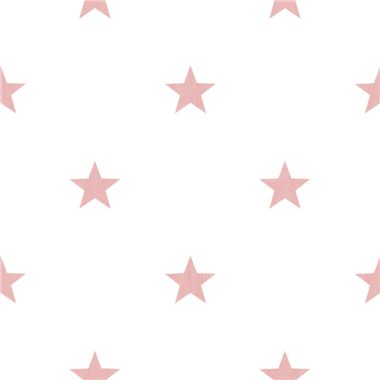   Fehér alapon rózsaszín csillag mintás gyerek vlies dekor tapéta