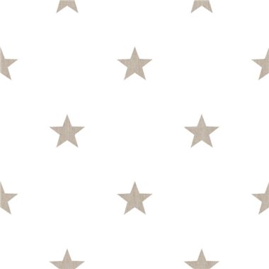 Fehér alapon bézs csillag mintás vlies dekor tapéta
