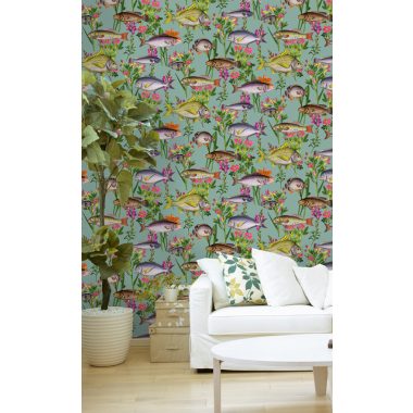 Türkiz Állat Papír Tapéta 