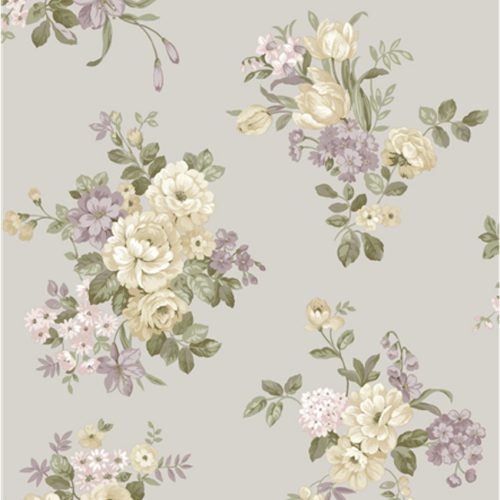 Szürke Virág Vlies Tapéta 