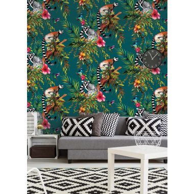 Türkiz Állat Papír Tapéta 