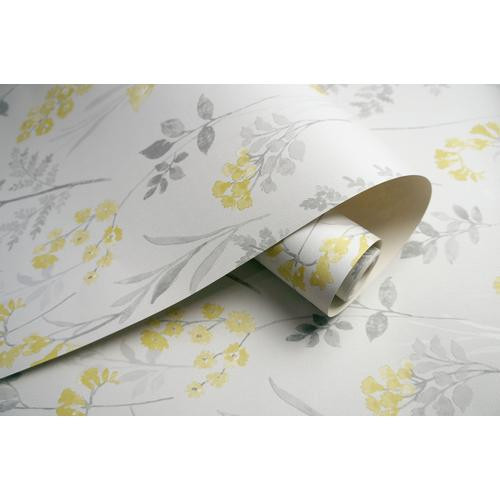 Szürke Virág Papír Tapéta 