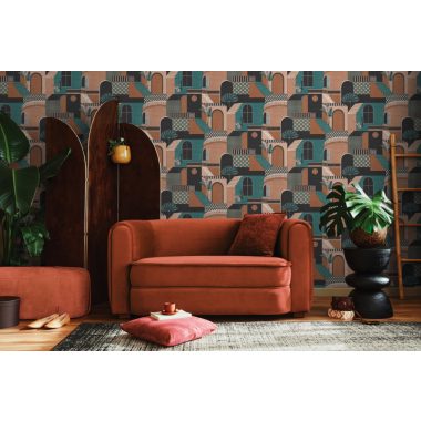 Narancssárga Modern Papír Tapéta 