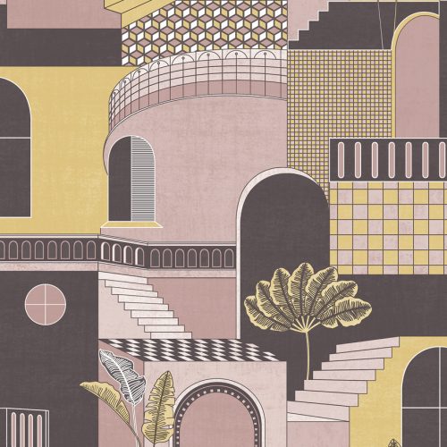 Sárga Modern Papír Tapéta 