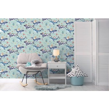 Kék Gyerek Papír Tapéta 