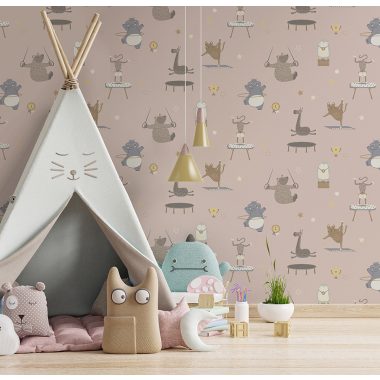 Bézs Gyerek Papír Tapéta 