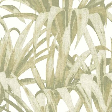   Fehér alapon halványzöld levél mintás vlies dekor tapéta