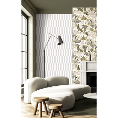 Fehér szürke geometrikus csíkos vlies tapéta 