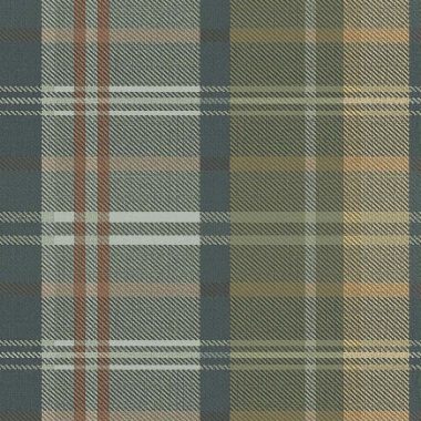 Zöld skótkockás vlies tapéta arany csíkokkal