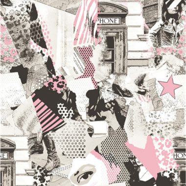 Rózsaszín Gyerek Vlies Tapéta 