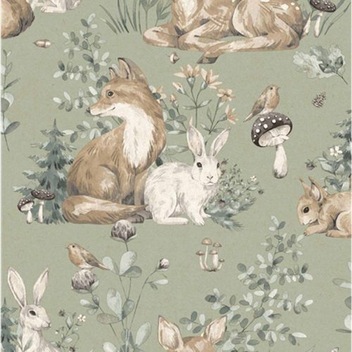 Zöld Állat Vlies Tapéta 