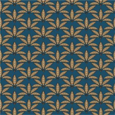 Kék Levél Vlies Tapéta 