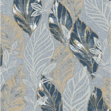 Kék Levél Vlies Tapéta 
