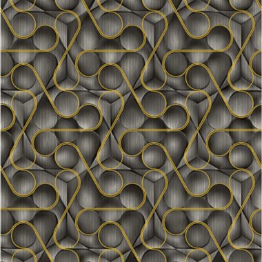 Fekete Geometrikus Vlies Tapéta 