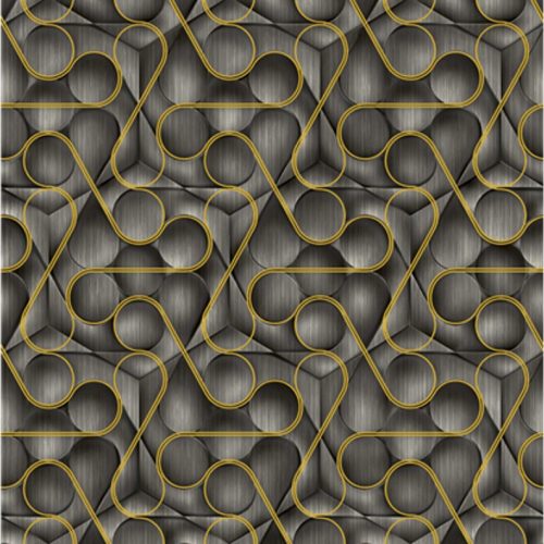 Fekete Geometrikus Vlies Tapéta 
