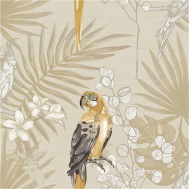 Bézs Madár Vlies Tapéta 