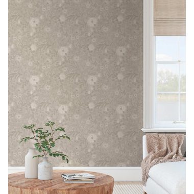 Bézs Virág Vinyl Tapéta 