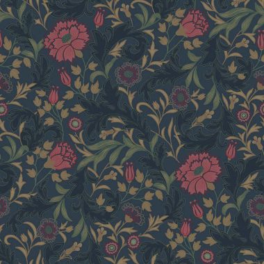 Kék Virág Vinyl Tapéta 