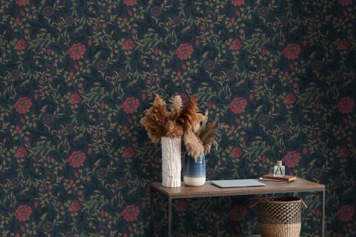 Kék Virág Vinyl Tapéta 