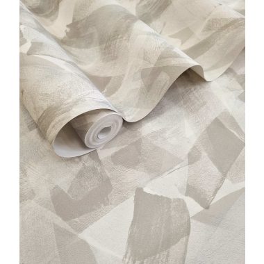 Szürke ezüst koptatott ecsetvonás mintás vinyl tapéta