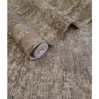 Barna szürke koptatott vinyl tapéta fémes foltokkal