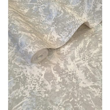   Bézs ezüst antikolt absztrakt mintás vinyl tapéta fémes foltokkal