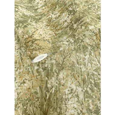 Zöld akvarell erdei fás leveles mintás vinyl tapéta