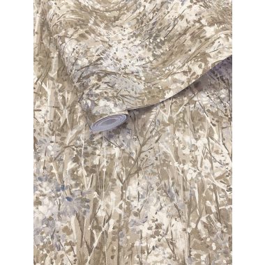   Halványkék  barna akvarell erdei fás leveles mintás vinyl tapéta