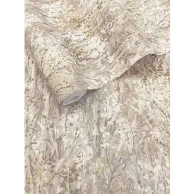 Bézs akvarell erdei fás leveles mintás vinyl tapéta