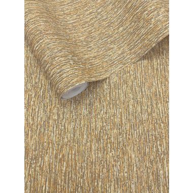   Narancssárga barna hosszanti csíkozású vinyl tapéta arannyal