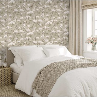 Barna Virág Vinyl Tapéta 