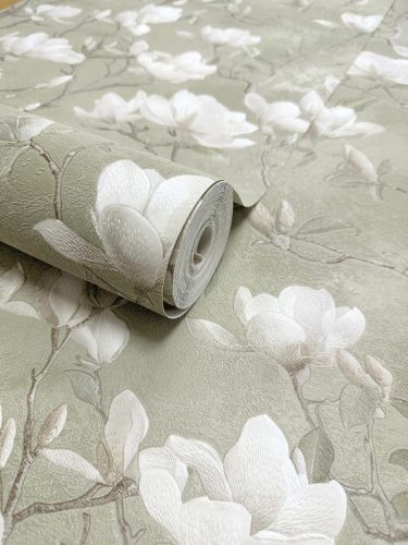 Zöld Virág Vinyl Tapéta 